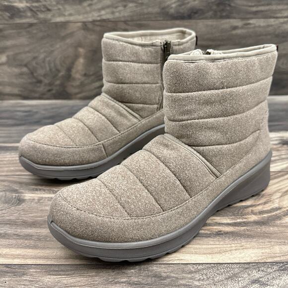 NIB Bzees Glacier 9M Zipper Comfort Ankle Boots Booties Taupe - Picture 3 of 12